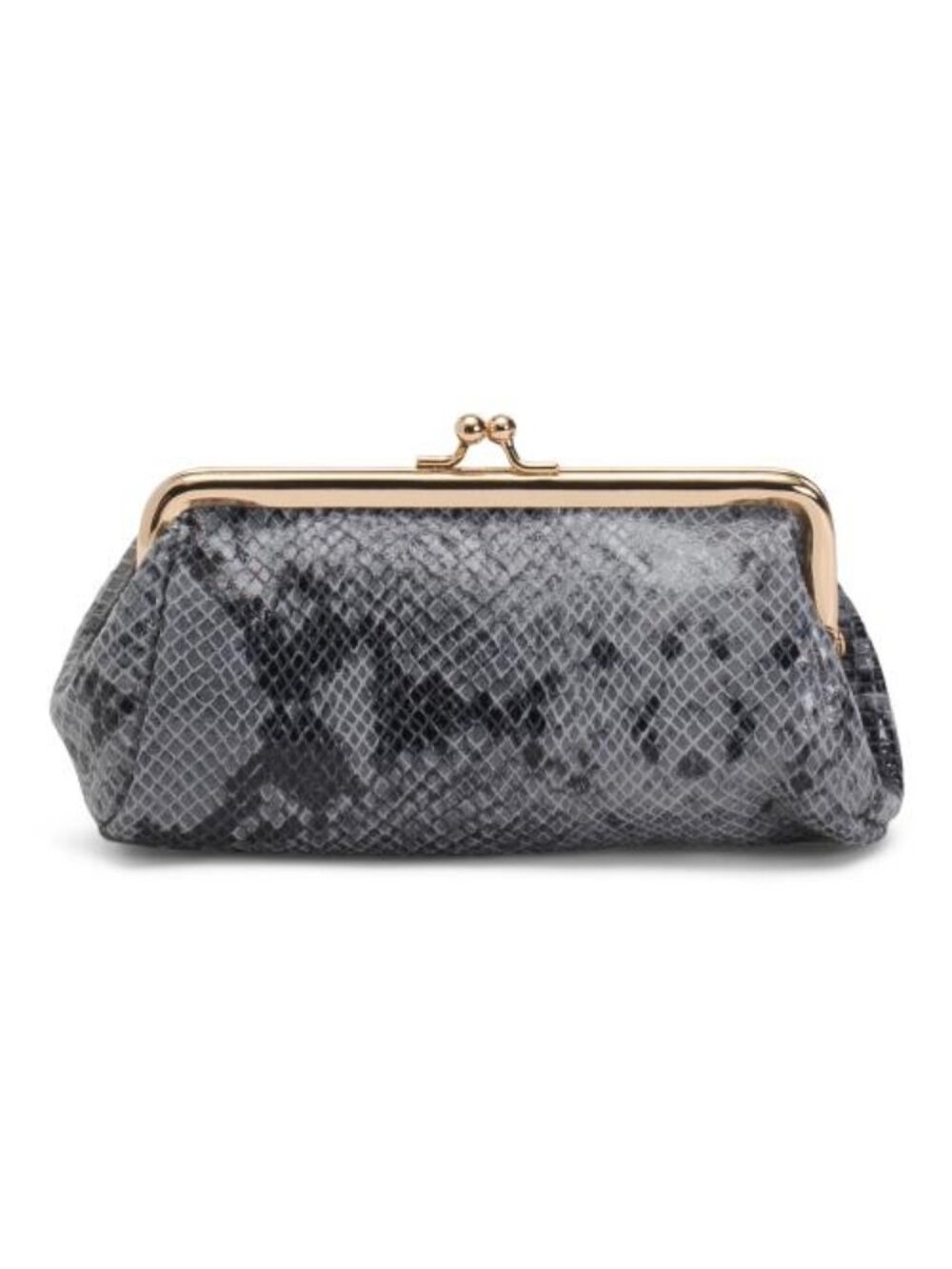 MARLON Made In Italy Leather Printed Snake Kiss Lock Wallet